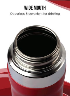 Cello PURO STEEL X GLAD 800ml Insulated Bottle, 100% Food Grade, BPA Free, 18/8 Stainless Steel, Red  - Image 4