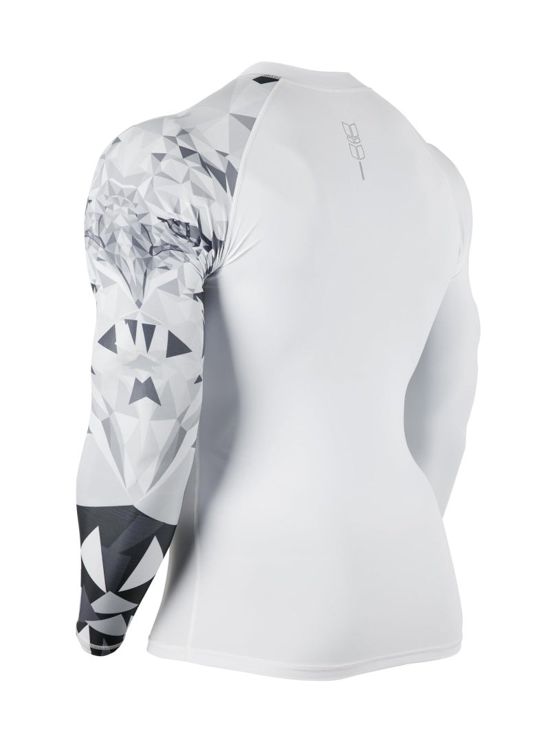 HUGE SPORTS HUGE SPORTS Men's Swim Shirts Long Sleeve Zip Rash Guard UPF 50+ Sun Protective Quick Drying (Eagle, S)  - Image 2