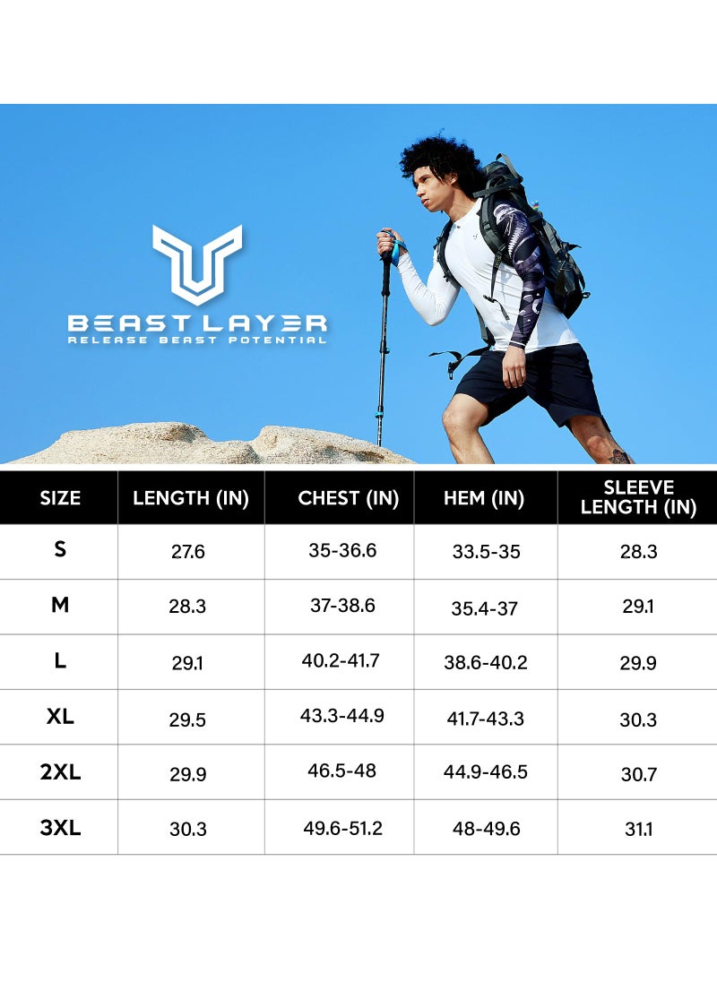 HUGE SPORTS HUGE SPORTS Men's Swim Shirts Long Sleeve Zip Rash Guard UPF 50+ Sun Protective Quick Drying (Eagle, S)  - Image 4