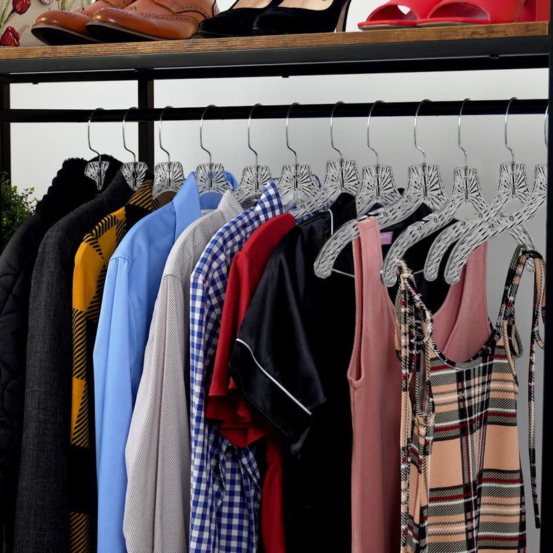 DEILSY Clothes Hangers Plastic Set of 12 Pack Heavy Duty Hangers Dresses, T-Shirts Shirt Dress Blouse Hangers for Closet Organization Crystal Hanger Women and Men Coat Hanger - Image 2