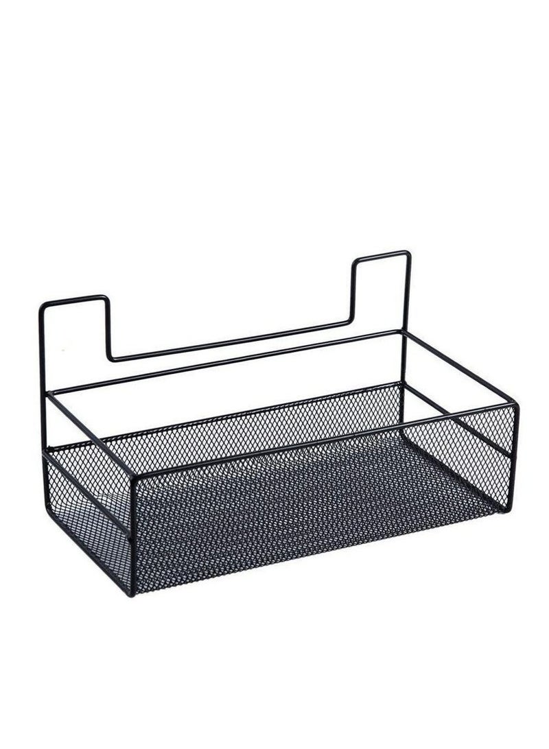 Black Metal Bathroom Organizer Stand (26cm) - Rustproof Mesh Shelf, Space-Saving Storage for Toiletries, Shower - Image 2