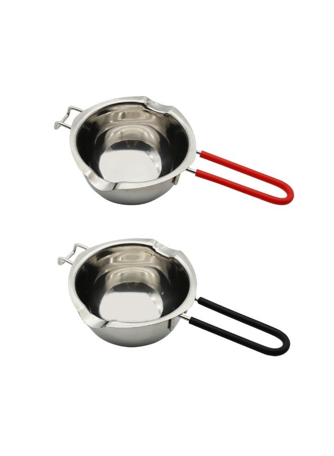 304 Stainless Steel Double Boiler Melting Pot with Silicone Handle for Chocolate Butter Baking - Image 2