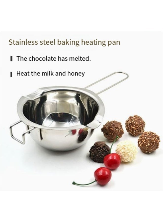 304 Stainless Steel Double Boiler Melting Pot with Silicone Handle for Chocolate Butter Baking - Image 1