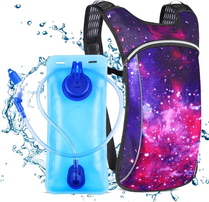 KUYOU Rave Hydration Pack, Hydration Backpack with 2L Hydration Bladder, Festival Essential Water Backpack for Hiking, Running, Cycling, and Music Festivals - Image 1