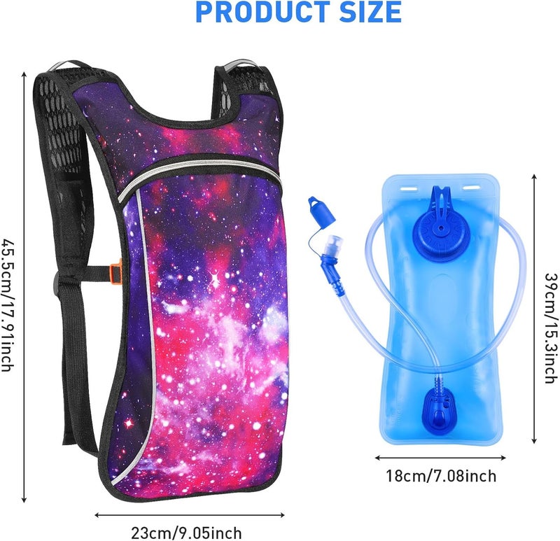 KUYOU Rave Hydration Pack, Hydration Backpack with 2L Hydration Bladder, Festival Essential Water Backpack for Hiking, Running, Cycling, and Music Festivals - Image 2