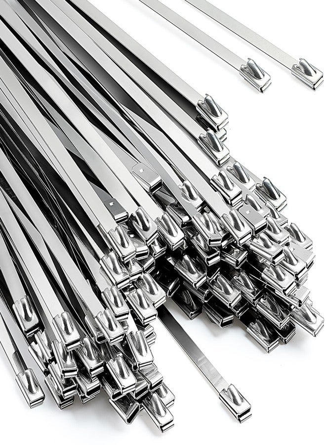 XUTTUM Heavy Duty Metal Cable Ties, Multi-Purpose 11.8-Inch Stainless Steel Cable Ties Are Uv-Resistant And Anti-Aging. Suitable For Hot, Cold, Windy, Rainy, Snowy And Frost Outdoor Environments. - Image 1