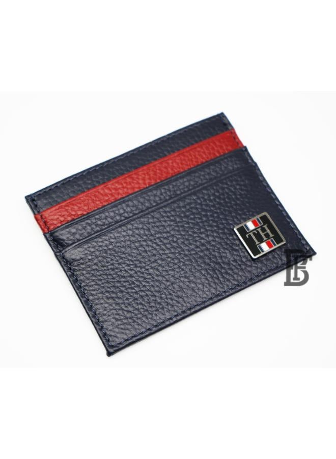 تومي هيلفيغر بلس مجموعة هدايا جلدية للرجال من Tommy Hilfiger Salto مكونة من محفظة + حافظة بطاقات + قاعدة مفتاح - أزرق/أزرق+أزرق/أسود  - Image 3