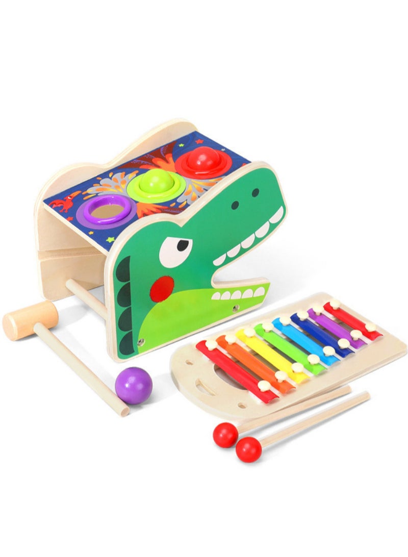 Knocking Table Xylophone Toy for Toddlers – 2-in-1 Musical Crocodile Hammer Game with Color Balls, Wooden Box & Mallet – Color Recognition, Hand-Eye Coordination, and Fine Motor Skill Development for Kids Ages 2+  - Image 1