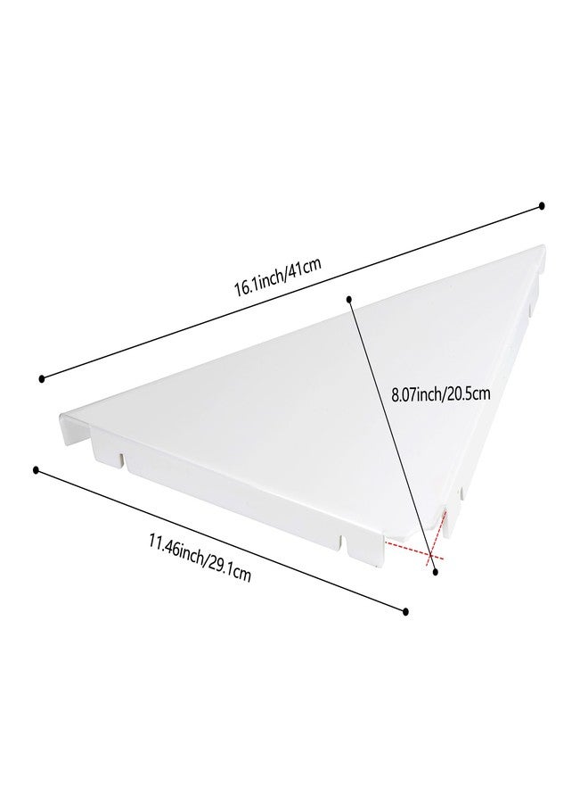 evron Corner Shelf Wall Mount, Acrylic Corner Shelves for Bathroom & Kitchen, Living Room, Space-Saving Wall Mounted Corner Storage – Set of 2, Multiple Colors (White) - Image 3