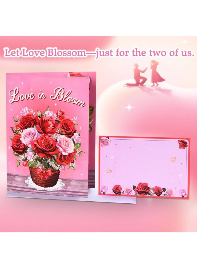 Venhoo Pop Up Valentines Day Card, 3D Musical Rose Flower Anniversary Cards with Lights, Romantic Popup Love Greeting Card for Her Him Couples Wife Girlfriend Husband Boyfriend - Image 4