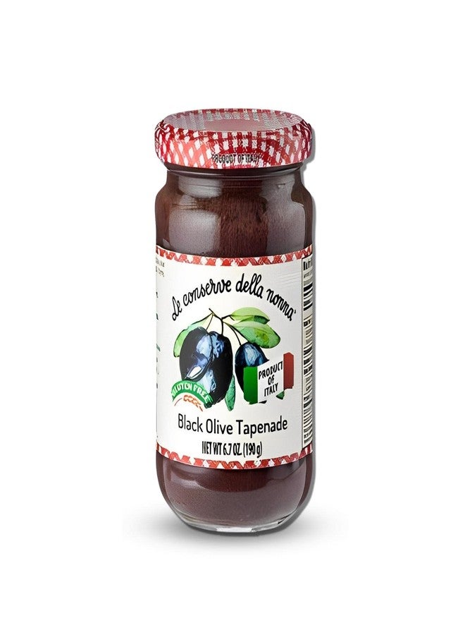 Goodscious Le Conserve Della Nonna Black Olive Tapenade - Italian Black Olive Spread, Healthy Olive Dip - Natural & Gluten Free Tapenade - Made from Fresh Ingredients For Toppings, Spread & Garnish - 6.7 oz - Image 1