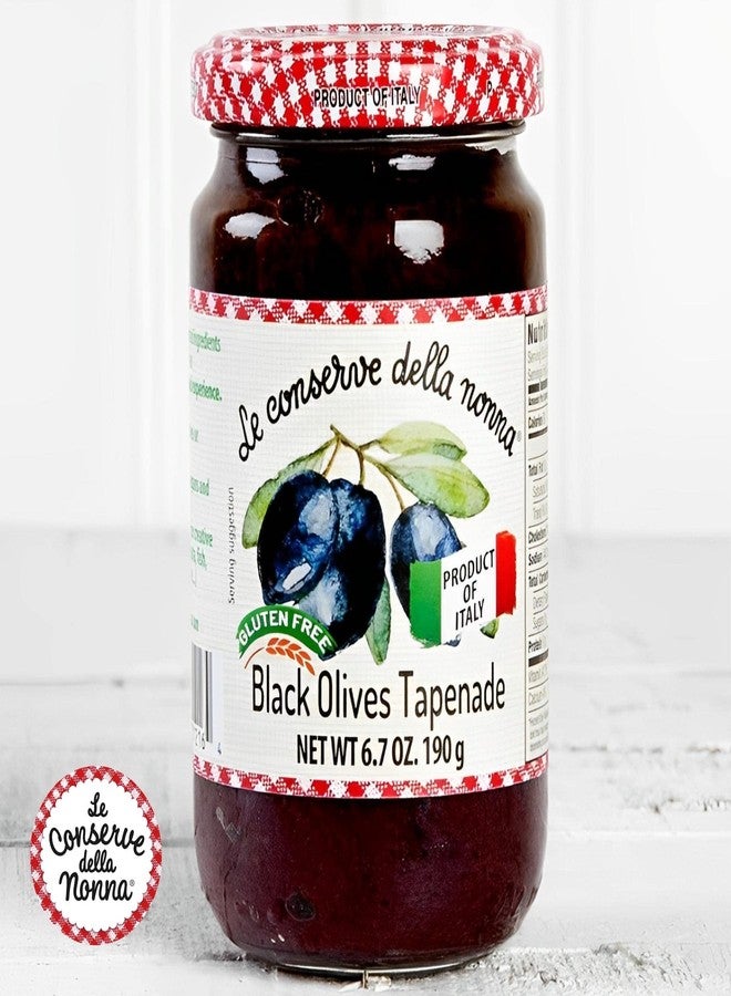 Goodscious Le Conserve Della Nonna Black Olive Tapenade - Italian Black Olive Spread, Healthy Olive Dip - Natural & Gluten Free Tapenade - Made from Fresh Ingredients For Toppings, Spread & Garnish - 6.7 oz - Image 3