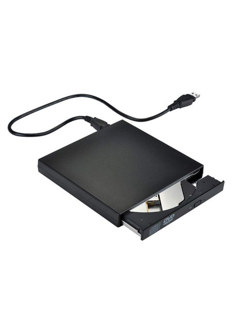USB External DVD-Reader with CD-RW Burner Drive (Black)