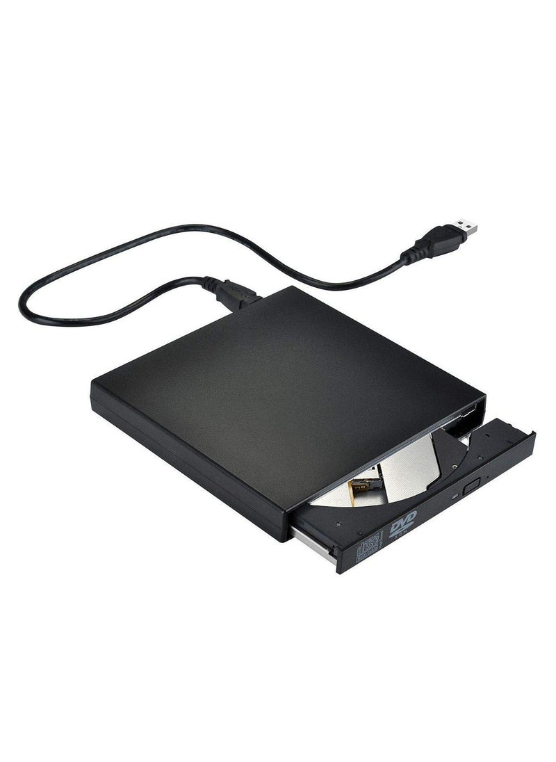 USB External DVD-Reader with CD-RW Burner Drive (Black)