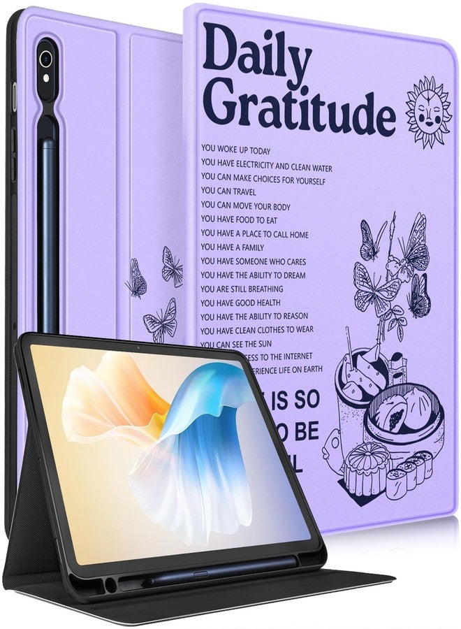 Wazzasoft for Samsung Galaxy Tab S10 Fe/S9 Fe Case - Tab S9 Case for Women Girls Cute Kawaii Design Girly Quotes Pretty Teens Unique Folio Tablet Cover with Pencil Holder - Image 1