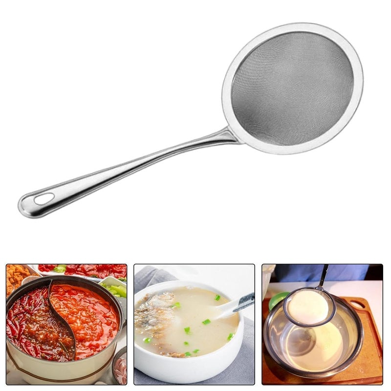 Portible Portible Stainless Fine Mesh Oil Skimmer Strainer NonStick Filter Spoons MultiFunctional Spoon Skimmer - Image 5