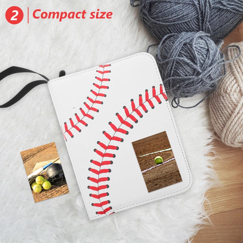 Black 4 Pocket Baseball Card Binder Album Trading Card Storage Display - Image 5