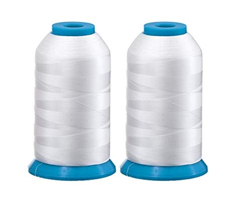 Embroidex Set of 2 Huge White Spools Bobbin Thread for Embroidery Machine and Sewing Machine  60 Weight  5500 Yards Each  Polyester Embroidex 
