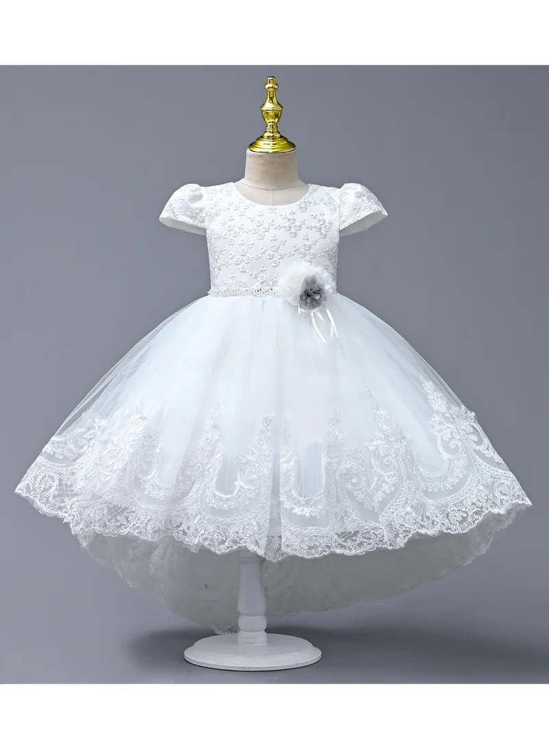 D'Daniela Delia Flower Party Dress White with headband