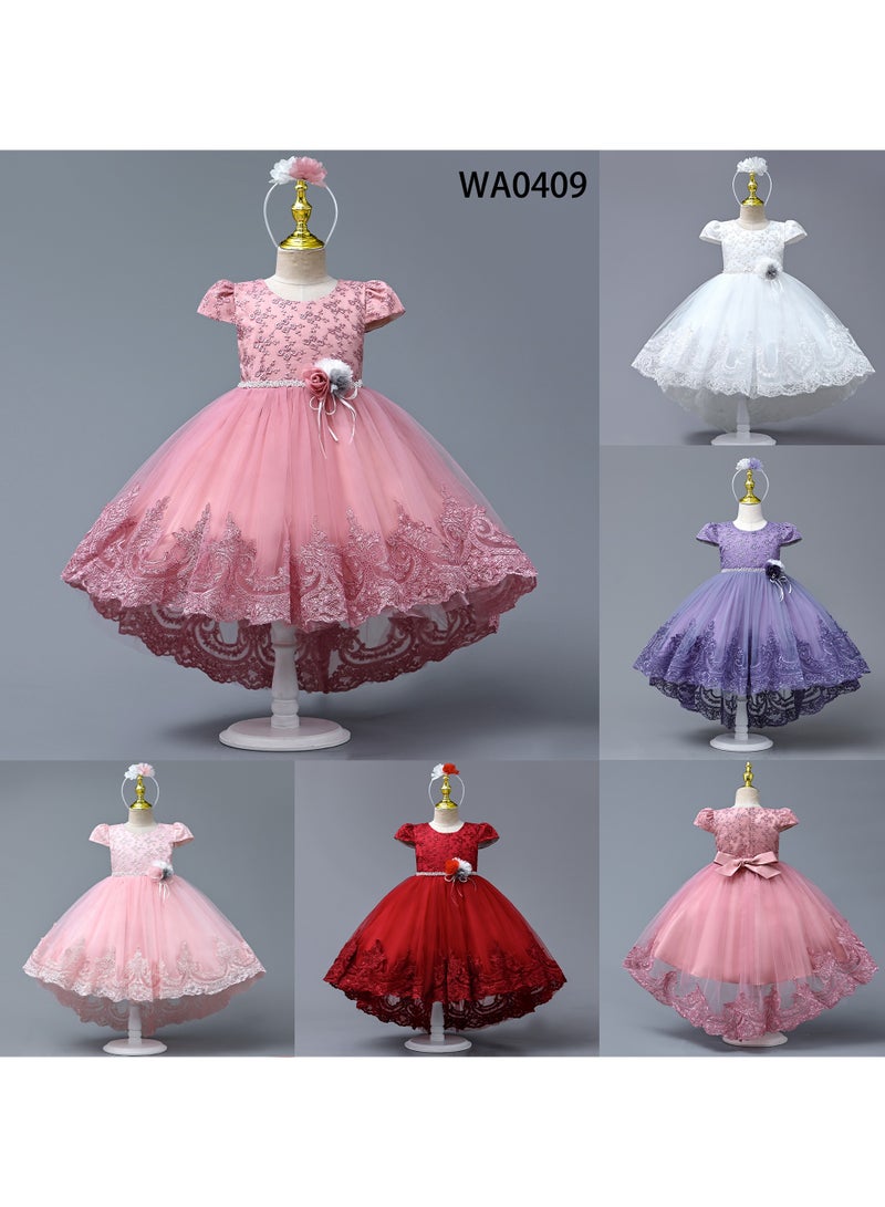 D'Daniela Delia Flower Party Dress White with headband - Image 5