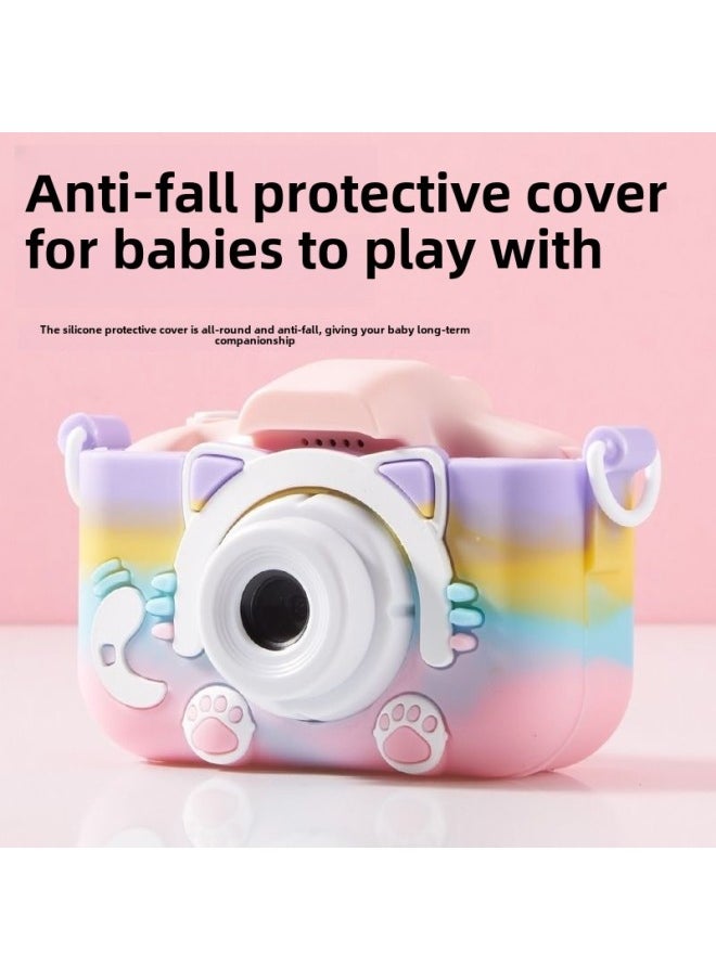 Children's Camera Can Take Pictures And Video Rainbow Cat Small SLR Camera Toy Children's June 1 Children's Day Gift-Color: Hd Dual Camera 9600w+32g Memory Card Set  - Image 3