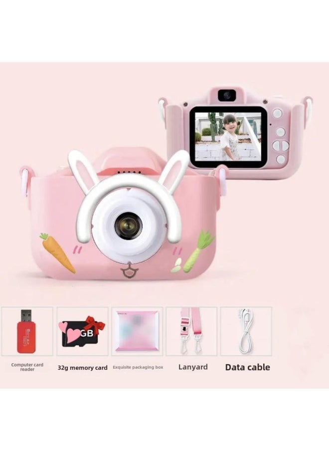Children's Camera Can Take Pictures And Video Rainbow Cat Small SLR Camera Toy Children's June 1 Children's Day Gift-Color: Hd Dual Camera 9600w+32g Memory Card Set  - Image 1