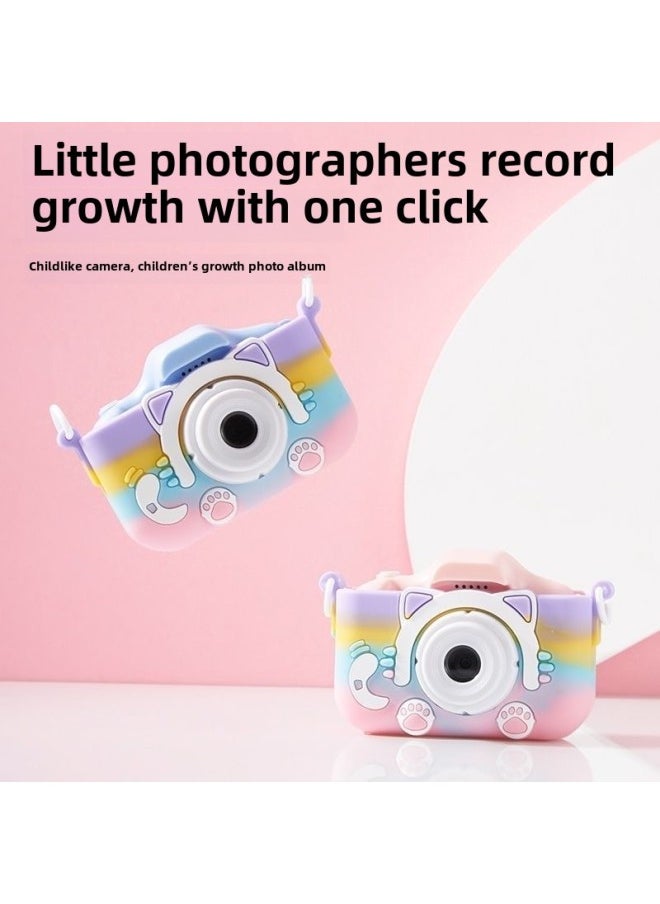 Children's Camera Can Take Pictures And Video Rainbow Cat Small SLR Camera Toy Children's June 1 Children's Day Gift-Color: Hd Dual Camera 9600w+32g Memory Card Set  - Image 4