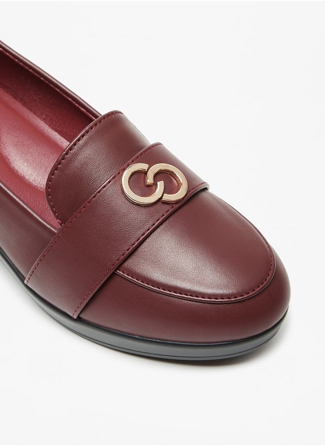 Celeste - Women Metal Accented Slip On Loafers with Wedge Heels - Image 1