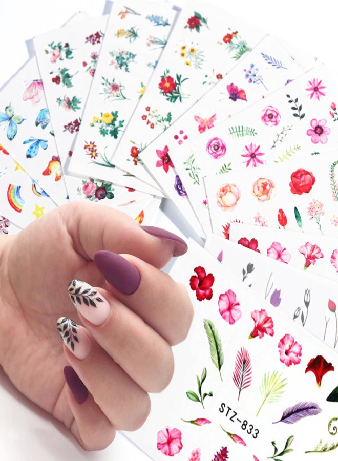 48 Sheets Nail Art Stickers Water Transfer Nail Sticker Nail Decals Nail Art Decoration Manicure Set for Salon Home Use - Image 5
