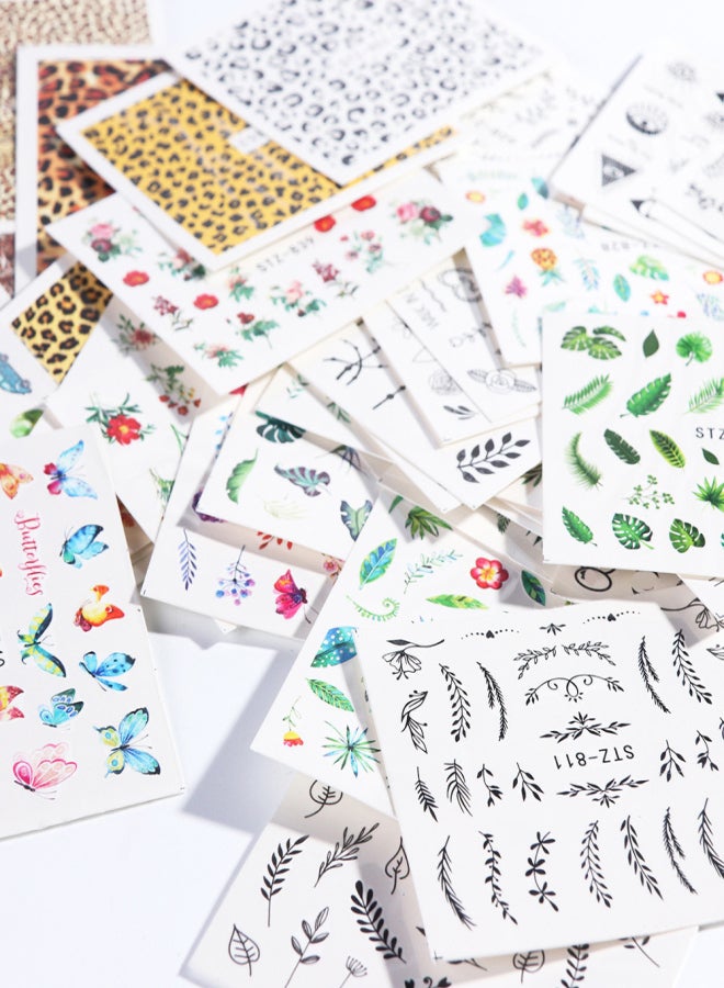 48 Sheets Nail Art Stickers Water Transfer Nail Sticker Nail Decals Nail Art Decoration Manicure Set for Salon Home Use - Image 3