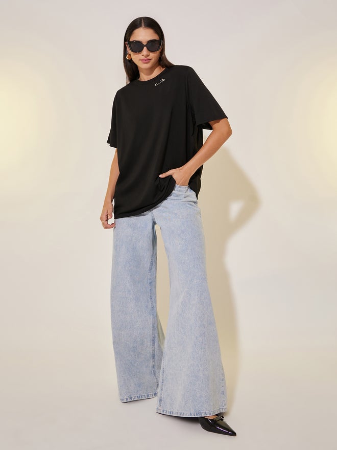 Take Two Take Two Round Neck Embroidered Detail T-shirt  - Image 2