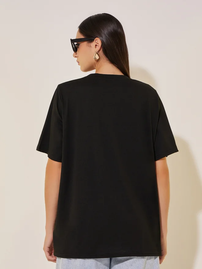 Take Two Take Two Round Neck Embroidered Detail T-shirt