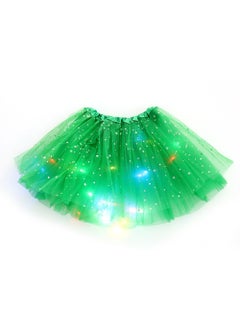 Generic Kids LED Light-Up Sequin Tutu Skirt Grass Green 