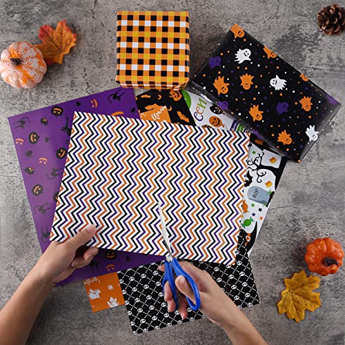 MIAHART 48 Sheet Halloween Pattern Paper Set A4 Size Decorative Craft Paper Origami Paper for Card Making Scrapbook,12 Designs - Image 5