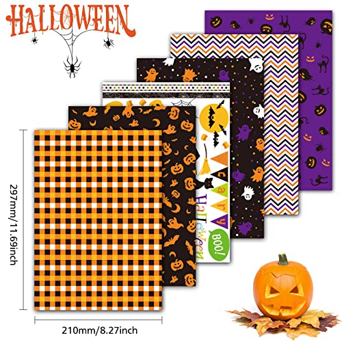 MIAHART 48 Sheet Halloween Pattern Paper Set A4 Size Decorative Craft Paper Origami Paper for Card Making Scrapbook,12 Designs - Image 2