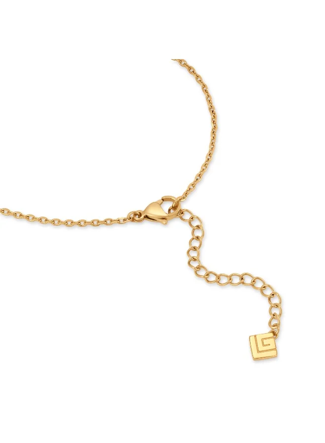 غاي لاروش Garance Gold-Plated Small Necklace with Mother of Pearl & Crystals