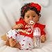 SCOM Reborn Baby Dolls Black Girl 20 Inch African American Baby Dolls Lifelike Soft Body Realistic with Open Eyes Red Suit Newborn Dolls Real Life Dolls Gift for Kids Age 3 - Image 2