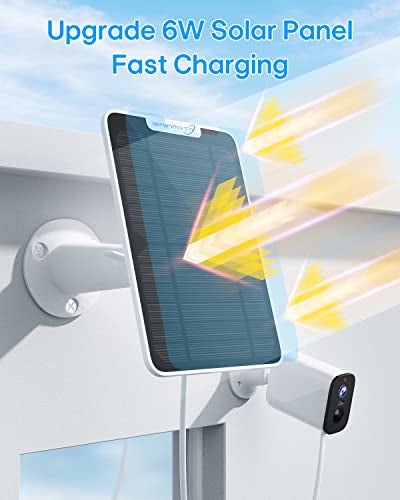WININMETA 6W Solar Panel Charger Compatible with Arlo UltraUltra 2Pro 3Pro 4Pro 3 Floodlight Security Camera Solar Panels Charging IP65 Weatherproof w 98ft Charging Cable Adjustable Wall Mount 2 Pack - Image 3