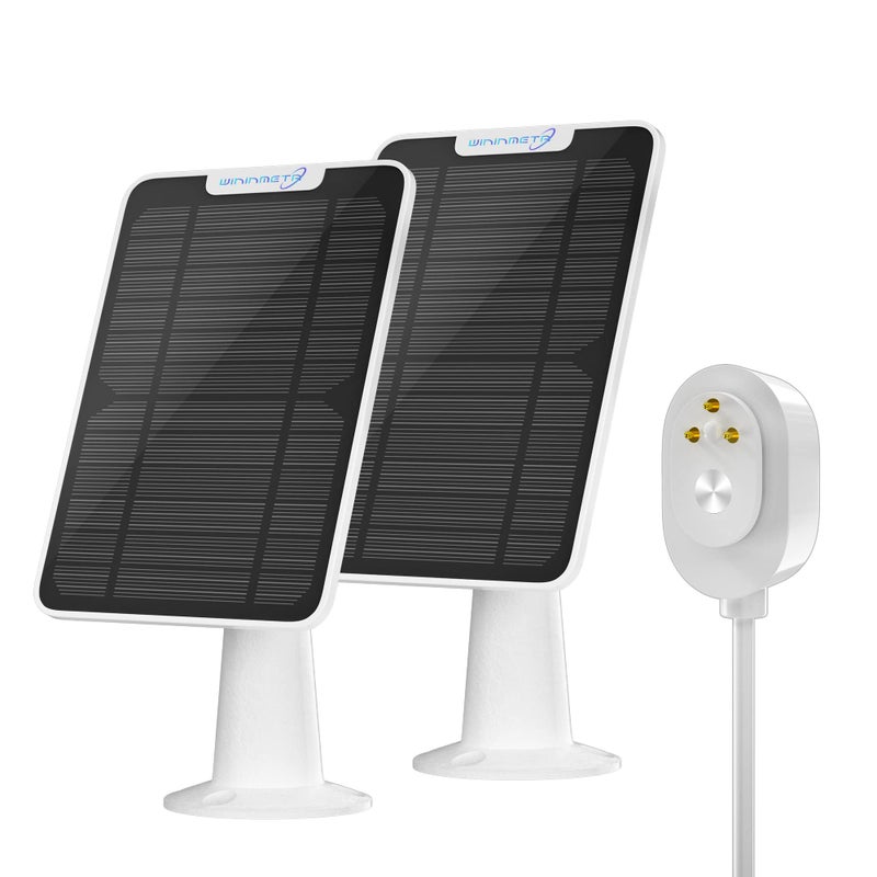 WININMETA 6W Solar Panel Charger Compatible with Arlo UltraUltra 2Pro 3Pro 4Pro 3 Floodlight Security Camera Solar Panels Charging IP65 Weatherproof w 98ft Charging Cable Adjustable Wall Mount 2 Pack - Image 2