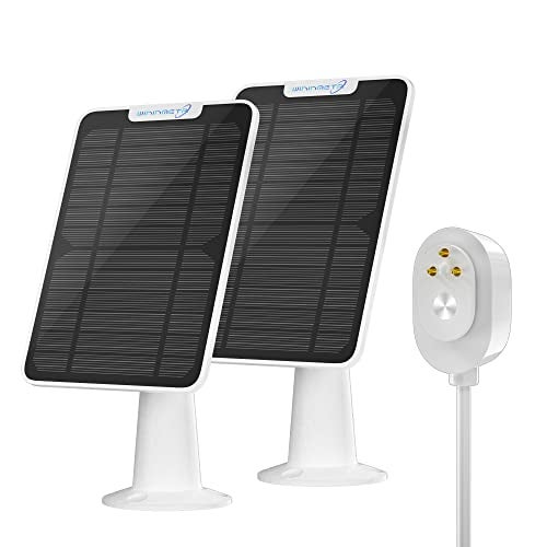 WININMETA 6W Solar Panel Charger Compatible with Arlo UltraUltra 2Pro 3Pro 4Pro 3 Floodlight Security Camera Solar Panels Charging IP65 Weatherproof w 98ft Charging Cable Adjustable Wall Mount 2 Pack - Image 1