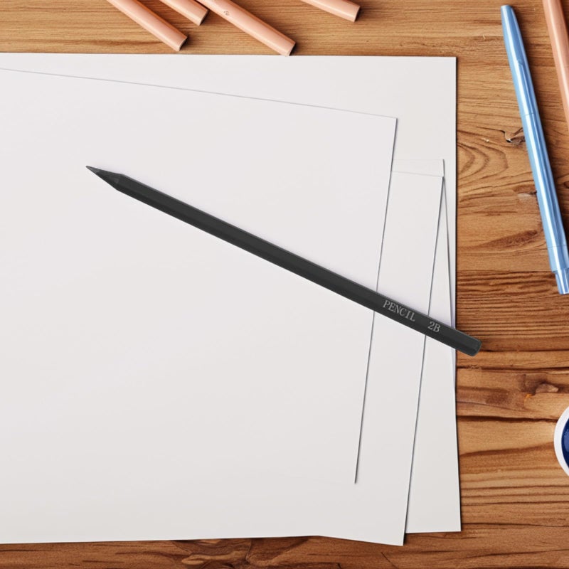 أقلام رسم سوداء سداسية 2B 10 قطع - أقلام فنية احترافية للتظليل والرسم للمبتدئين في الإمدادات الفنية - Image 5