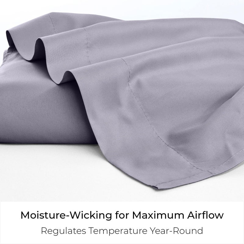 Mellanni California King Size Flat Sheet - Iconic Collection Bedding - Hotel Luxury, Extra Soft, Cooling - Wrinkle, Fade, Stain Resistant - 1 Flat Sheet Only (Cal King, Lavender) - Image 4