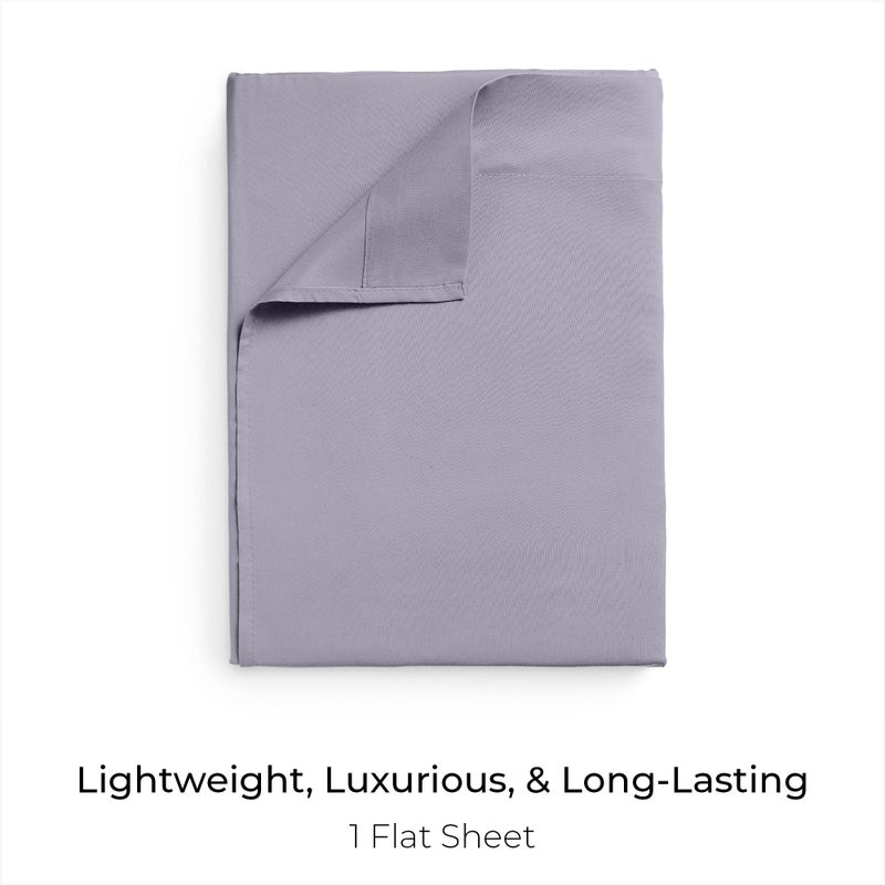 Mellanni California King Size Flat Sheet - Iconic Collection Bedding - Hotel Luxury, Extra Soft, Cooling - Wrinkle, Fade, Stain Resistant - 1 Flat Sheet Only (Cal King, Lavender) - Image 2