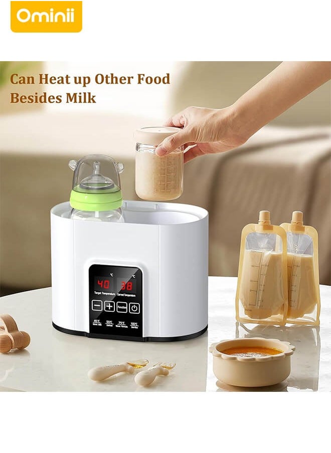 Ominii - 6-in-1 Multifunctional Bottle Warmer, Baby Food Heater Defrost BPA-Free,for Breastmilk and Formula with Timer - White - Image 1