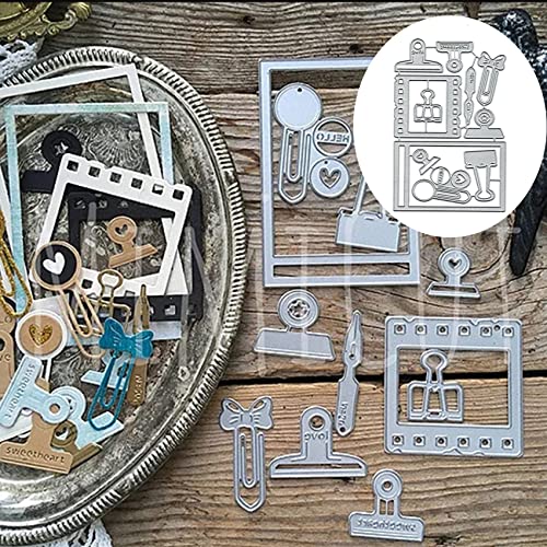 CoolifWang Vintage Paper Clip Film Frame Cutting Die Cuts, DIY Crafts Template Film Frame Scrapbook Cards Cutting Dies Cut Stencils for DIY Embossing Card Making Decorative Paper Dies Scrapbooking - Image 1