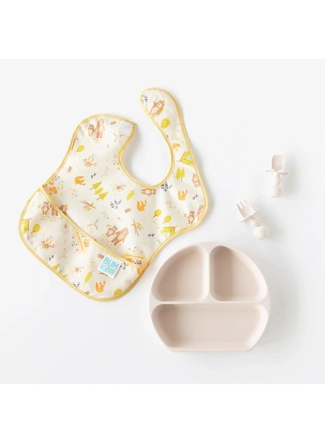 Bumkins Bibs for Girl or Boy, SuperBib Baby and Toddler 6-24 Months, Essential Must Have for Eating, Feeding, Baby Led Weaning Supplies, Mess Saving Catch Food, Waterproof Fabric 3-pk Happy Campers - Image 5