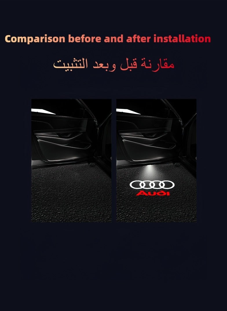 أودي طقم إضاءة ظل بروجكتور بشعار أودي مكون من قطعتين - Image 4