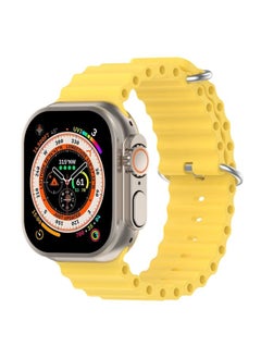 Generic Replacement Strap Ocean Silicone Watch Band For Apple Watch Ultra 49mm / Series 8&7 45mm / SE 2&6&SE&5&4 44mm Yellow 