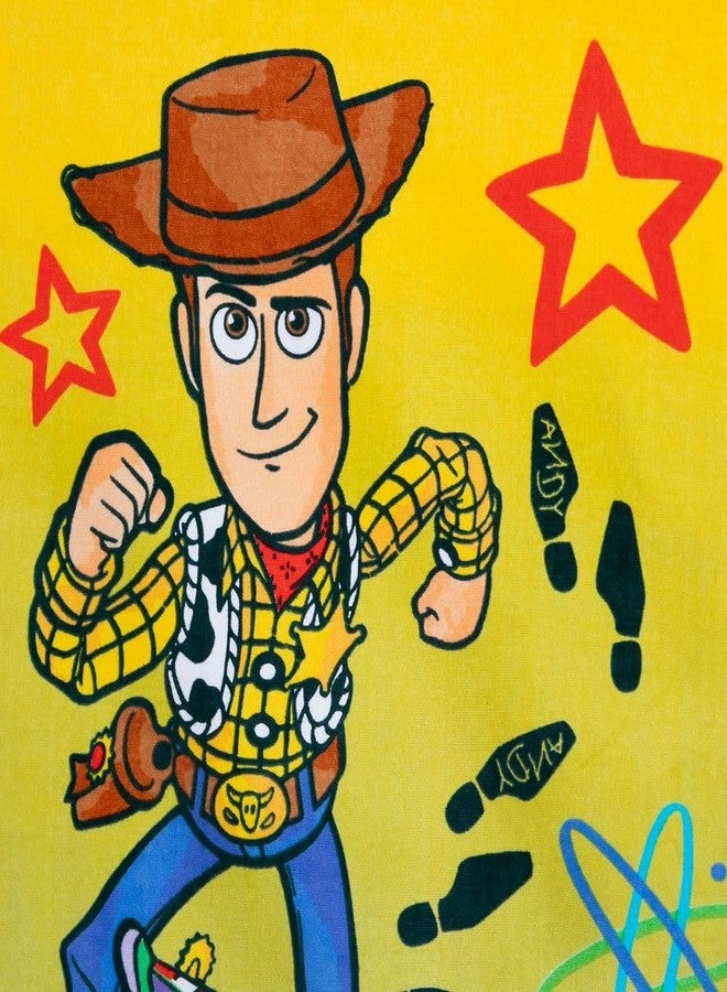 Disney store منشفة استحمام للأطفال من ديزني ستور، توي ستوري، ناعمة وامتصاصها عالي، منشفة شاطئ 100% قطن، 29 × 59 بوصة، منشفة استحمام عالية الامتصاص للحمام - Image 2