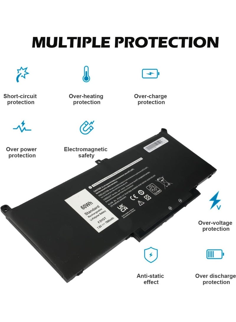 Replacement Laptop Battery 7.6V 60Wh 4-Cell Rechargeable Battery for Compatible Notebook Computers with Stable Power Performance - Image 2